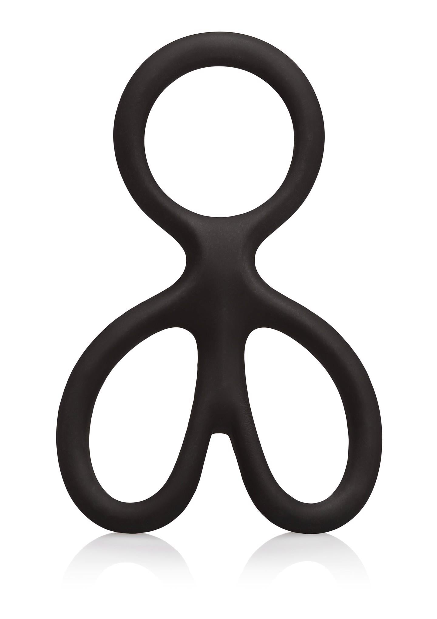 Inel pentru penis din silicon Calexotics, negru