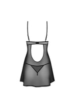 Euridia Obsessive cămașă și tanga negre M/L