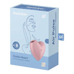 Stimulator Clitoridian Satisfyer Cutie Heart, Silicon Roșu Aprins, USB