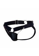 Jockstrap cu lanț din imitație de piele neagră Eroticwear MOB