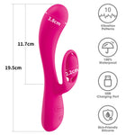 Vibrator USB Lovetoy LAllure Swirl din silicon, în formă de iepuraș, 20 cm