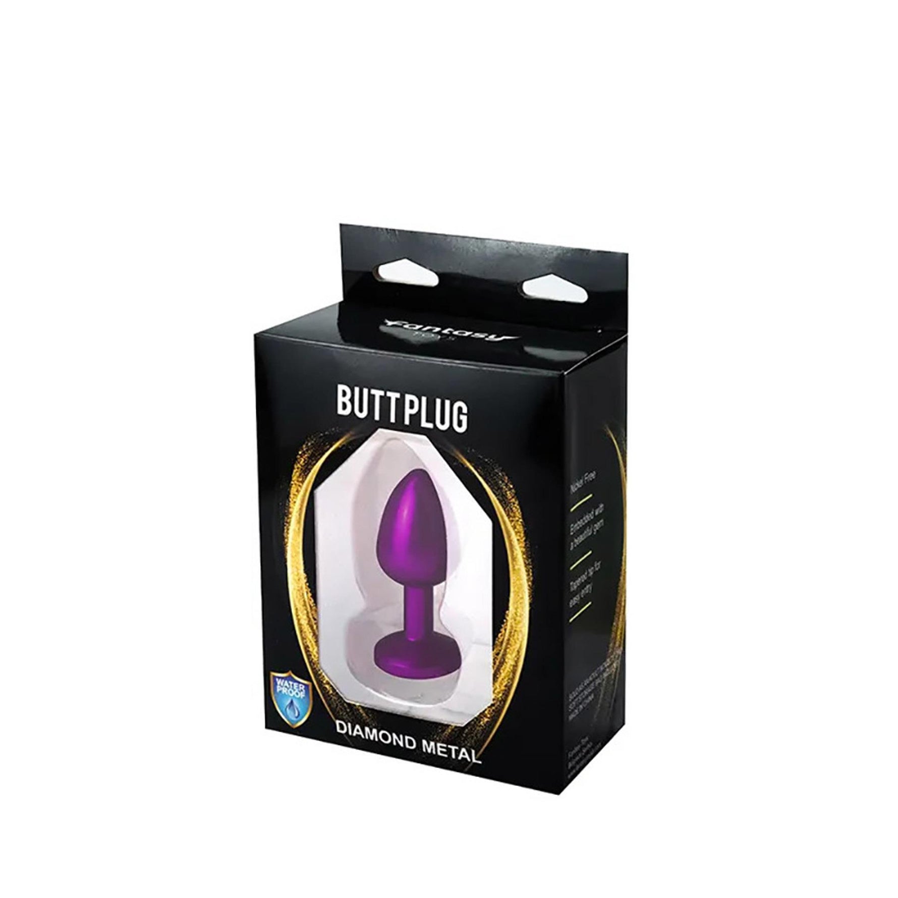 Plug anal Purple Fantasy cu diamant alb 7 cm