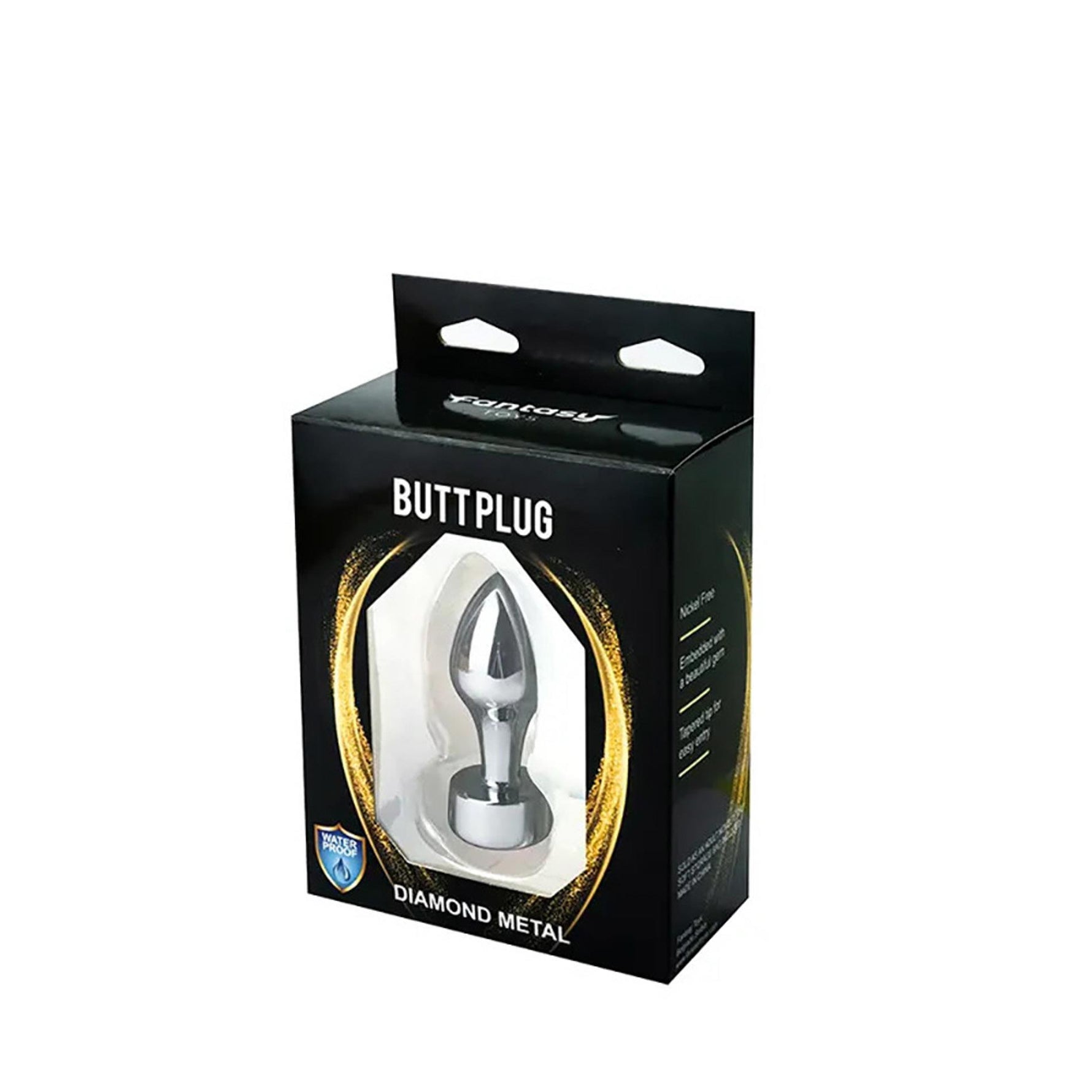 Plug anal argintiu cu diamant roz Fantasy 7,7 cm
