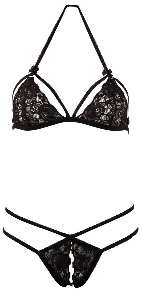 Set lenjerie intimă Cottelli din dantelă negru M