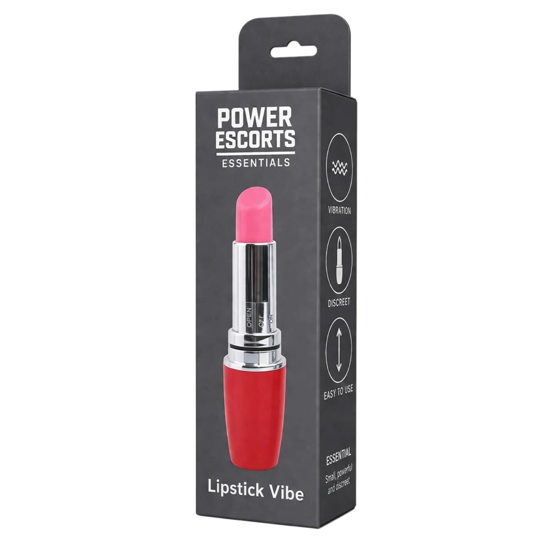 Vibrator mini ruj Power Escorts roșu 9,5 cm