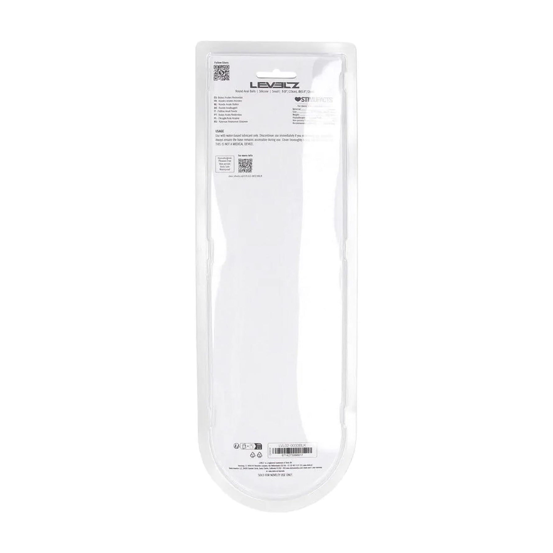 Perle anale rotunde din silicon Levelz S, negre, 23 cm