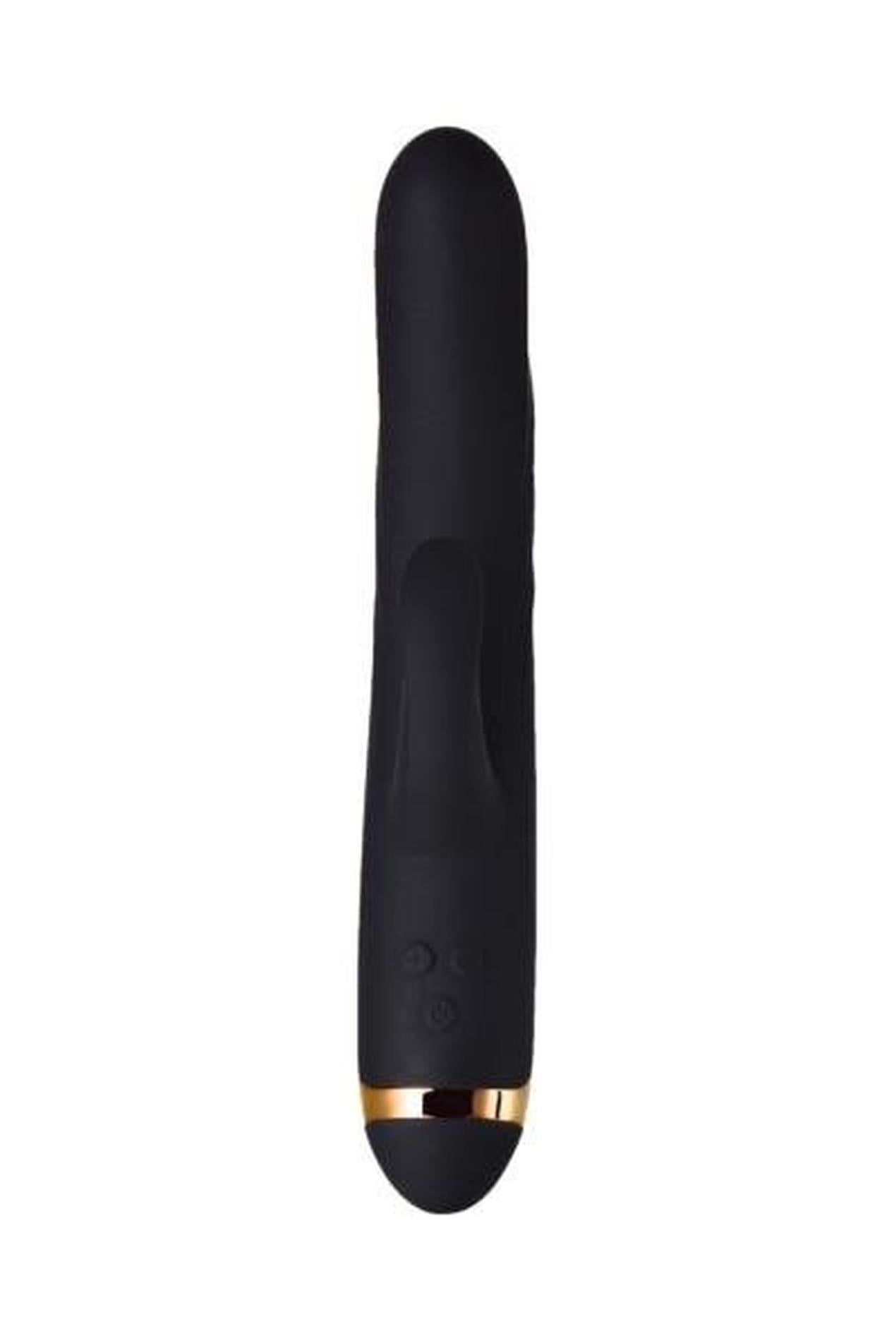 Vibrator WANAME D Splash Thunder din silicon, model iepuraș, negru