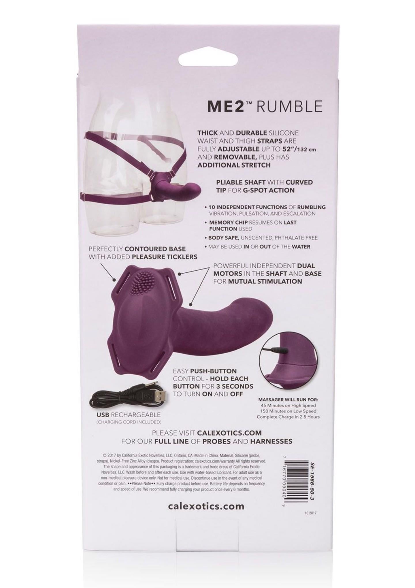 Vibrator cu curea Calexotics Me2 Rumbler, violet, USB, 16,5 cm