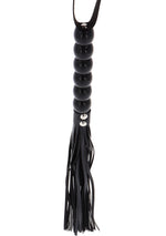 Bici cu mărgele PU negre 60 cm