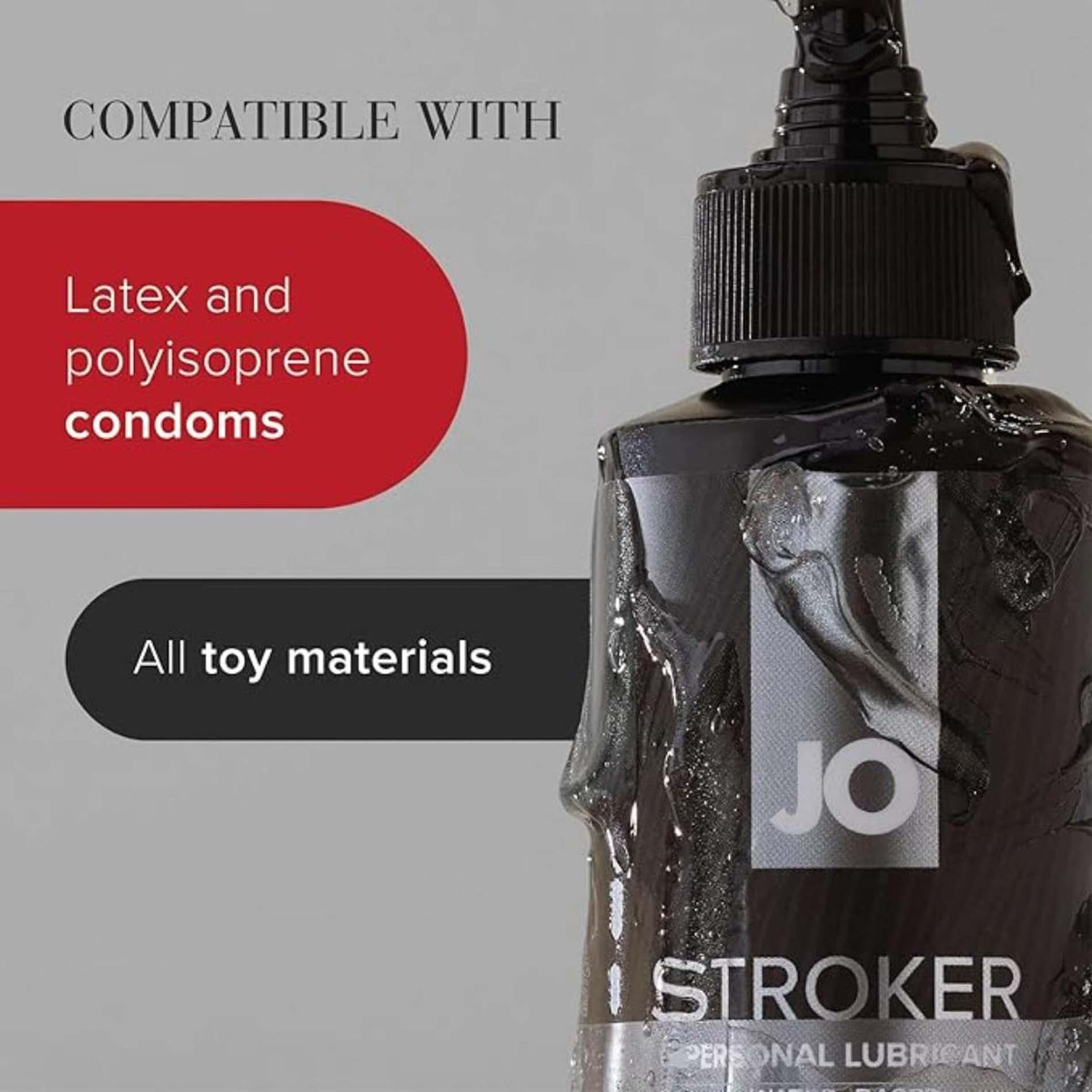 Lubrifiant pe bază de apă Stroker System JO, negru, 240 ml