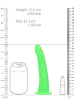 Dildo realist RealRock, fosforescent, cu ventuză, 15,5 cm