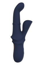 Vibrator Dreamtoys Iris Duo Bunny cu Teste, Albastru