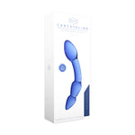 Dildo din sticlă Chrystalino Superior, albastru, 18 cm