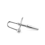 Dop uretral metalic HeavyFun cu inel, oțel inoxidabil, 8 cm