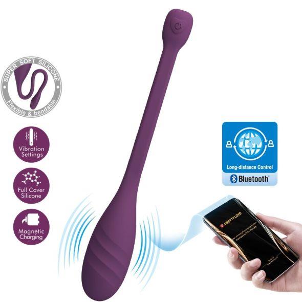 Vibrator portabil Leviathan cu aplicație Pretty Love controlată, violet