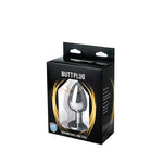 Plug anal mare din argint cu diamant alb Fantasy 9 cm