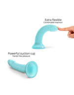 Dildo realist din silicon Nightfall Love to Love albastru 14 cm