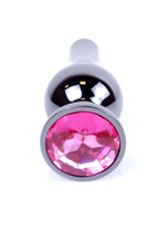 Bijuterii anale din oțel MyLove Toys de 9,5 cm cu diamant roz