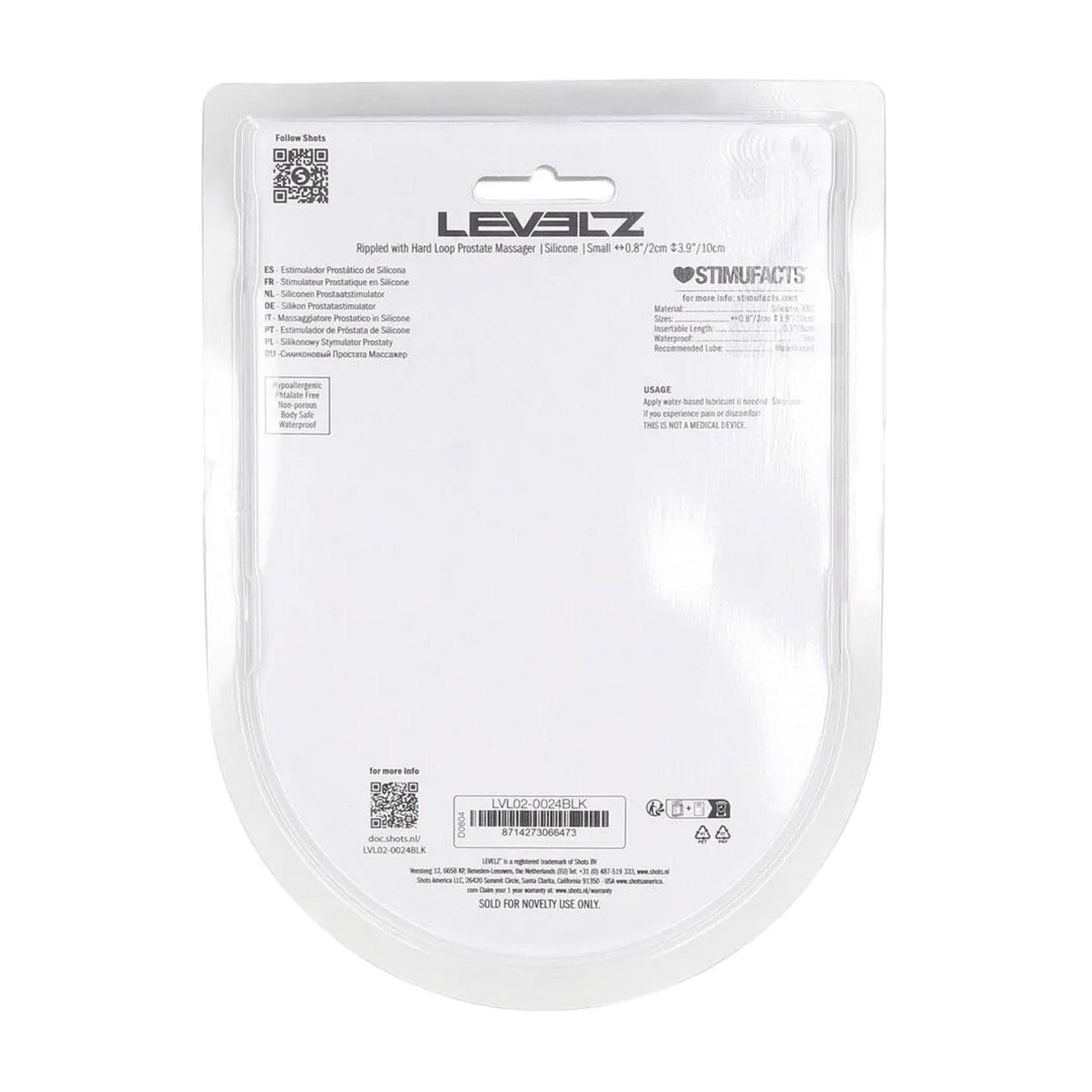 Masaj prostată Levelz S din silicon, negru, 10 cm