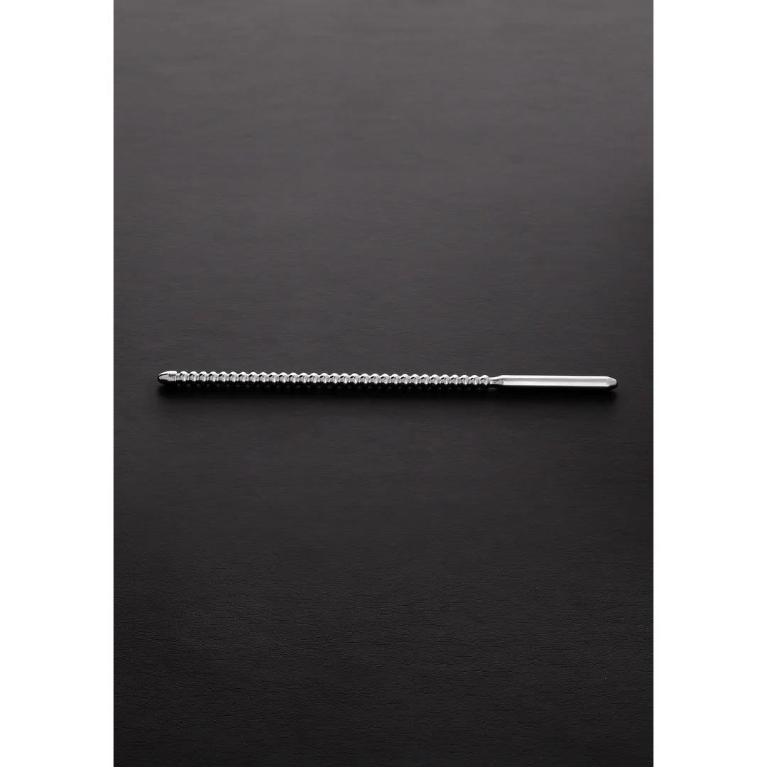 Plug de penis din oțel striat, oțel 24 cm 0,8 cm