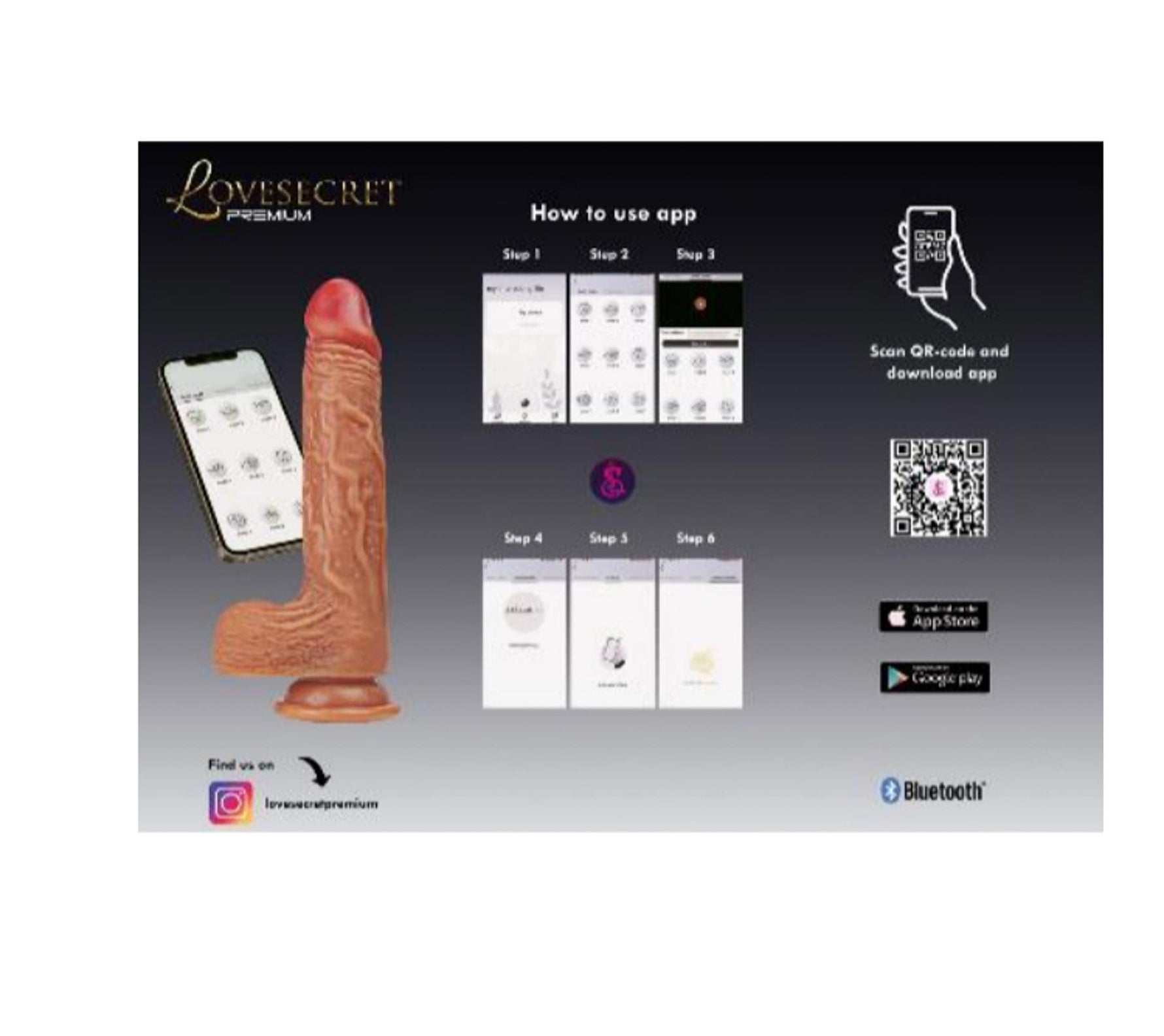 Vibrator realist premium Lovesecret cu aplicație 21,5 cm