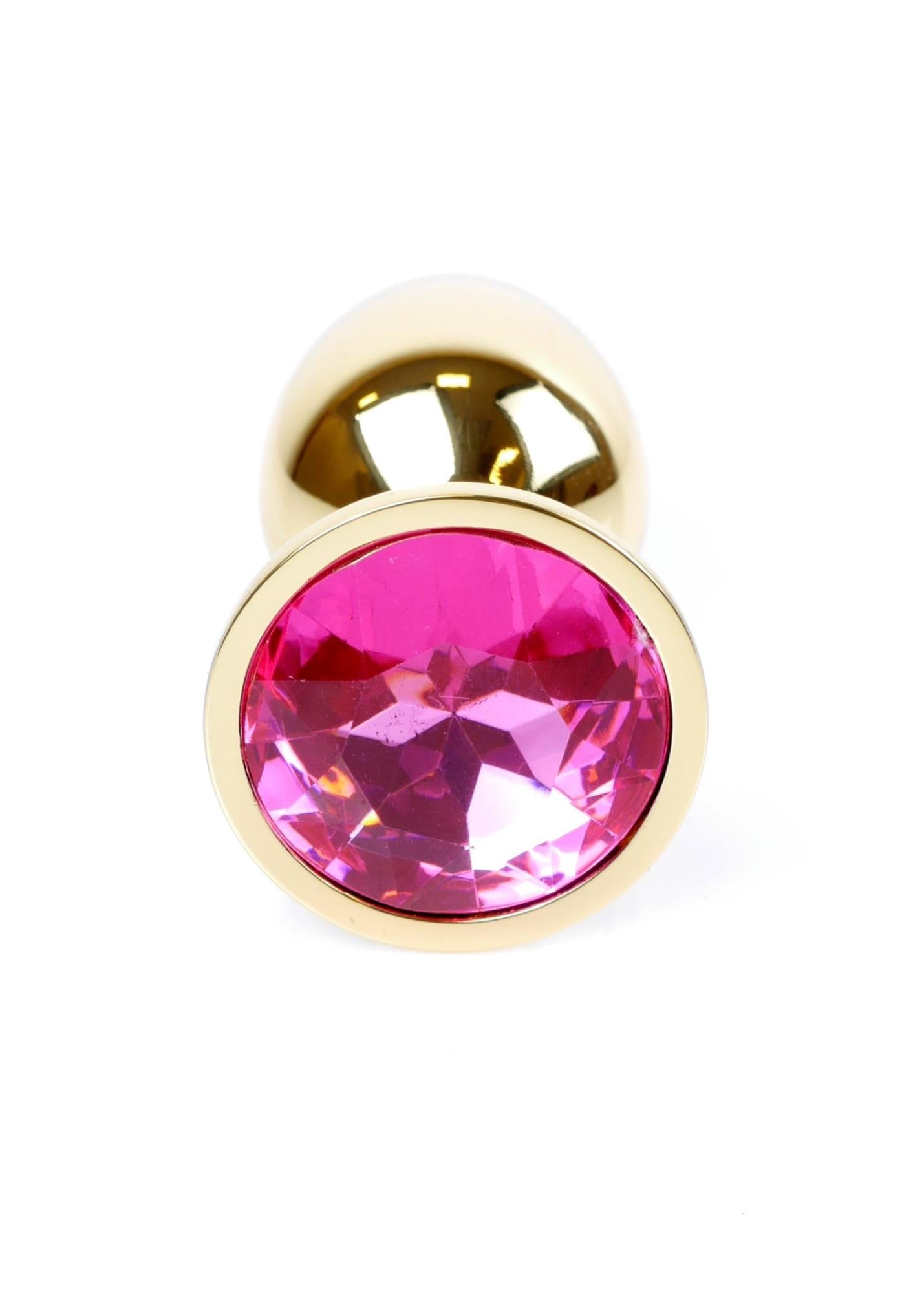 Dop anal din oțel cu diamant MyLove Toys, roz, 7 cm