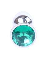 MyLove Toys bijuterii anale argintii dop verde 7 cm