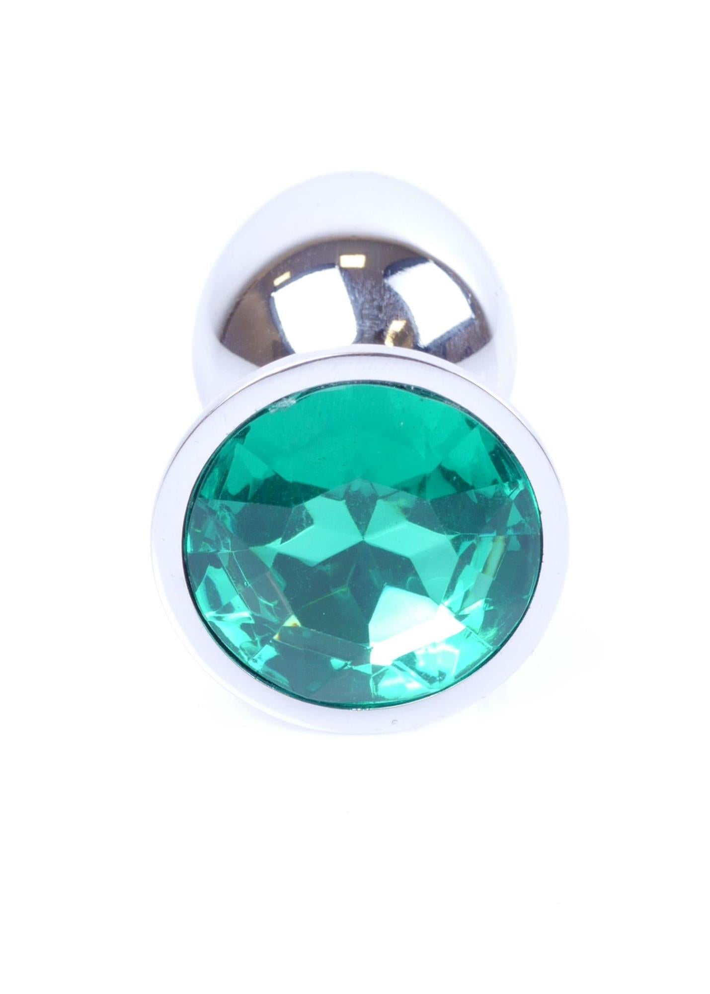 MyLove Toys bijuterii anale argintii dop verde 7 cm