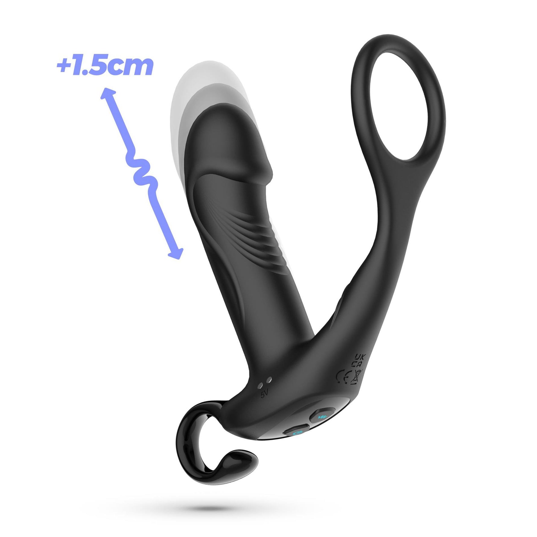 Aparat de masaj pentru prostată Crushious Magoo cu inel și telecomandă USB 14 cm