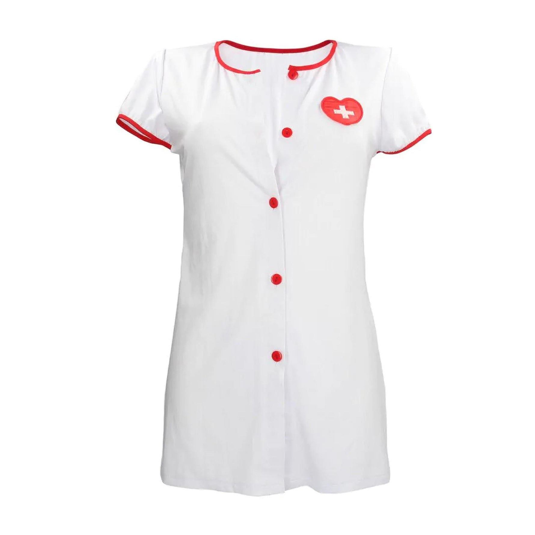 Costum strâmt alb pentru asistentă medicală SLine, mărime S/M