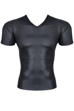 Tricou Regnes Fetish Planet XL pentru bărbați, cu guler în V, aspect umed