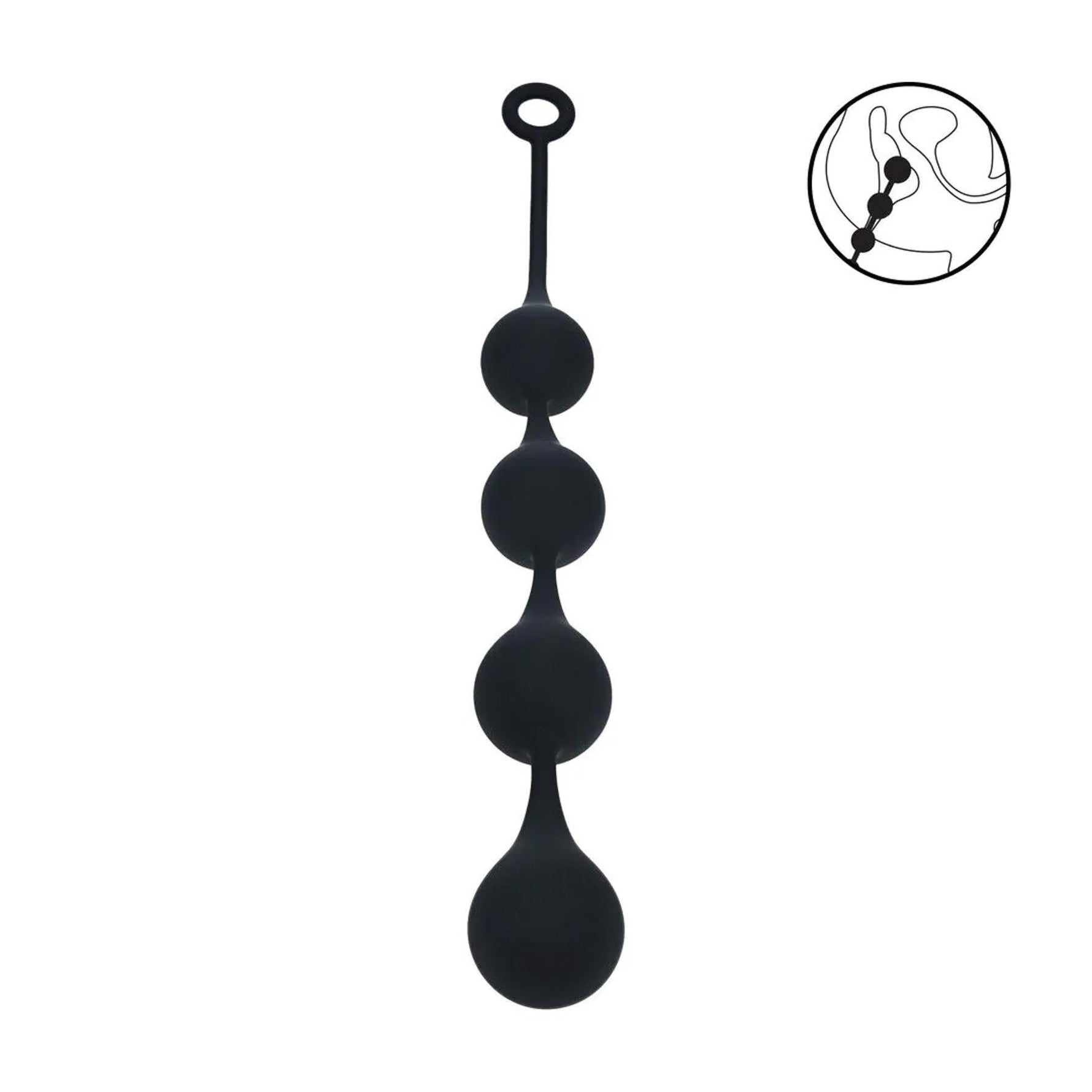 Perle anale din silicon Levelz by Shots XL, negre, 5 cm