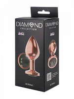Plug anal metalic Diamond Shine, L, auriu-roz, 8,3 cm