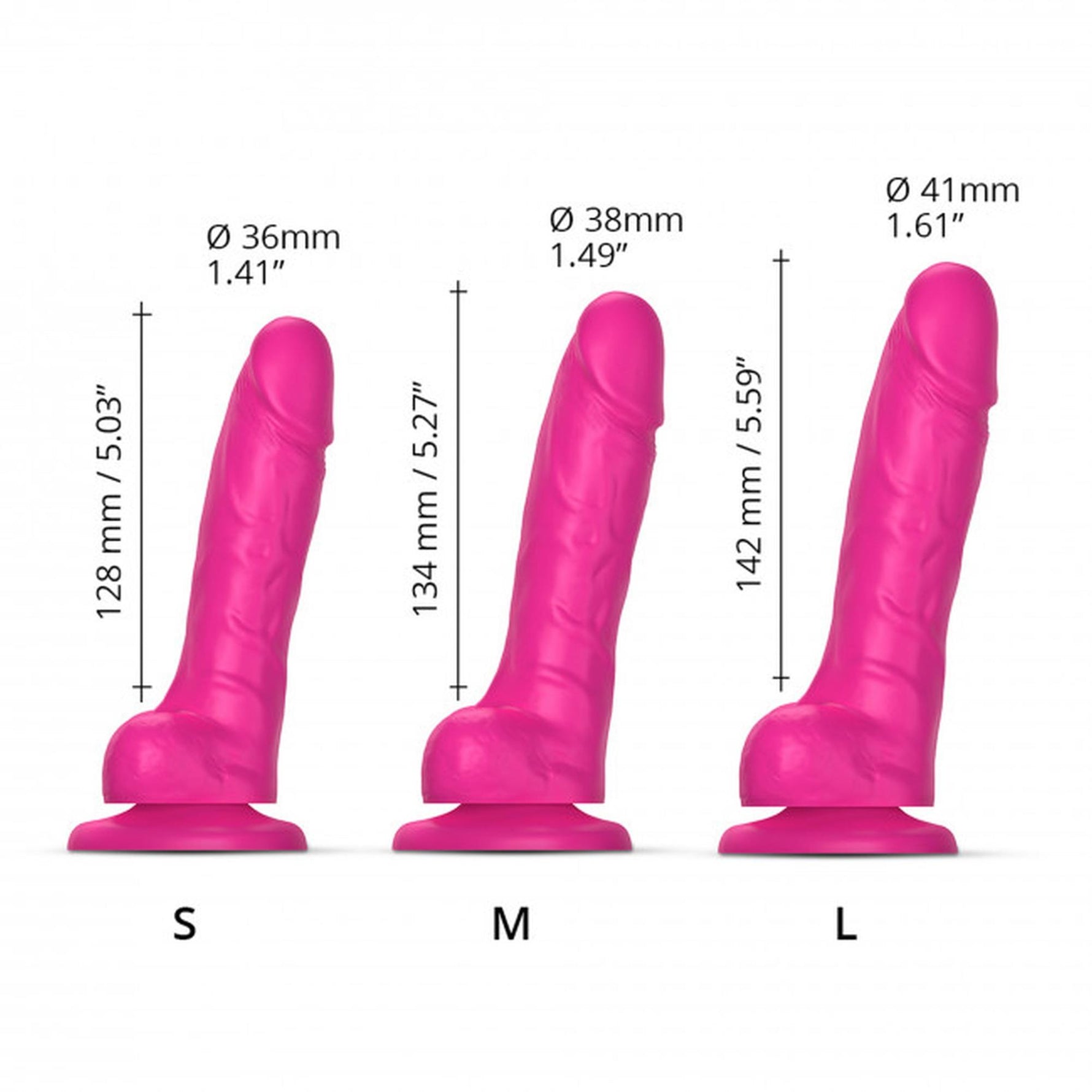 Dildo realist cu strap-on-me și piele glisantă, fuchsia, 17 cm
