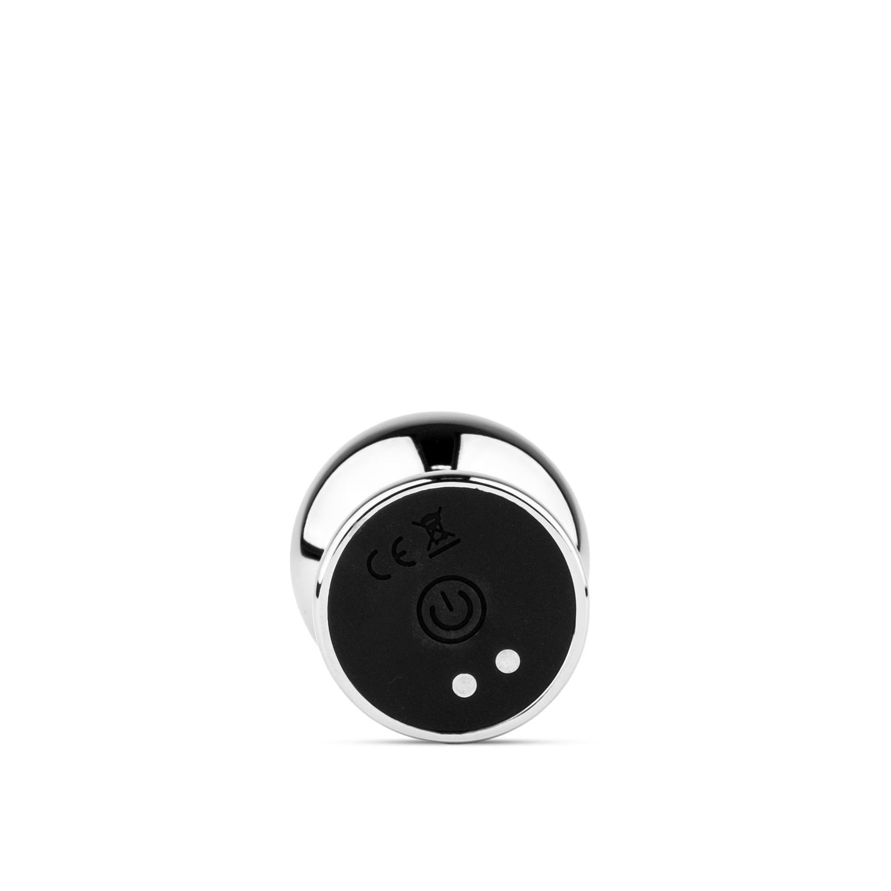 Dop anal vibrant HeavyFun din metal, mărime L, cu telecomandă USB