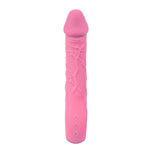 Vibrator realist Fantasy, silicon roz, încălzit, 22 cm, USB