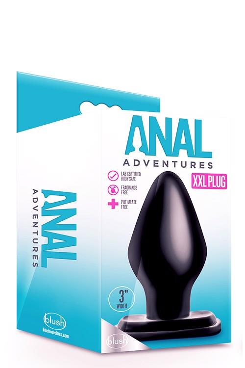 Plug anal Blush Anal Adventures XXL din PVC, negru, 15 cm