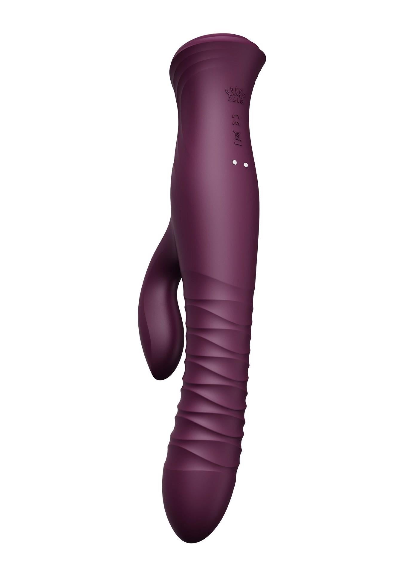 Vibrator încălzit ZALO Mose Iepure cu mișcare glisantă, violet
