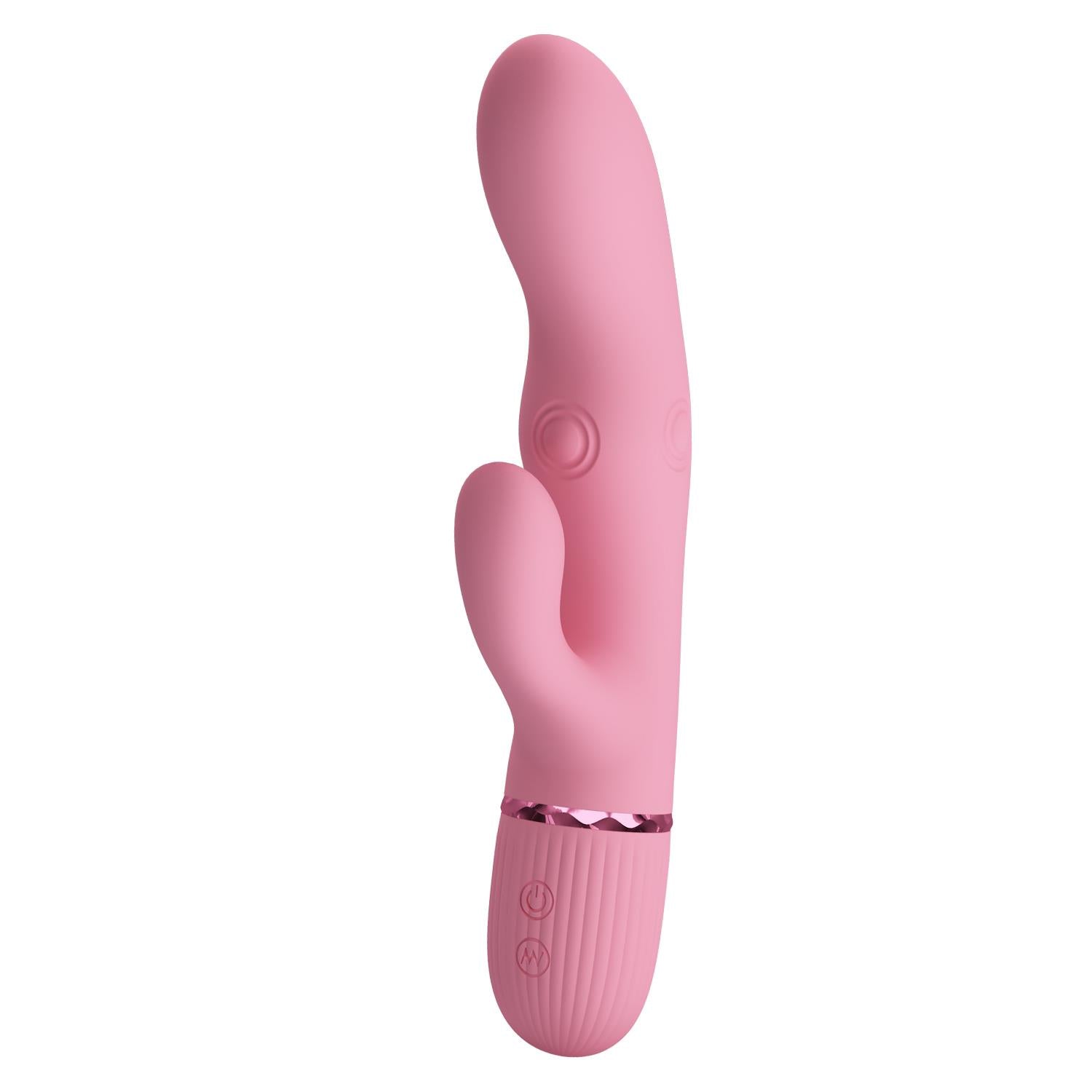 Vibrator Pretty Love Zach din silicon roz, cu patru laturi, în formă de iepuraș