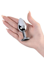 Plug anal metalic TOYFA argintiu cu cristal negru