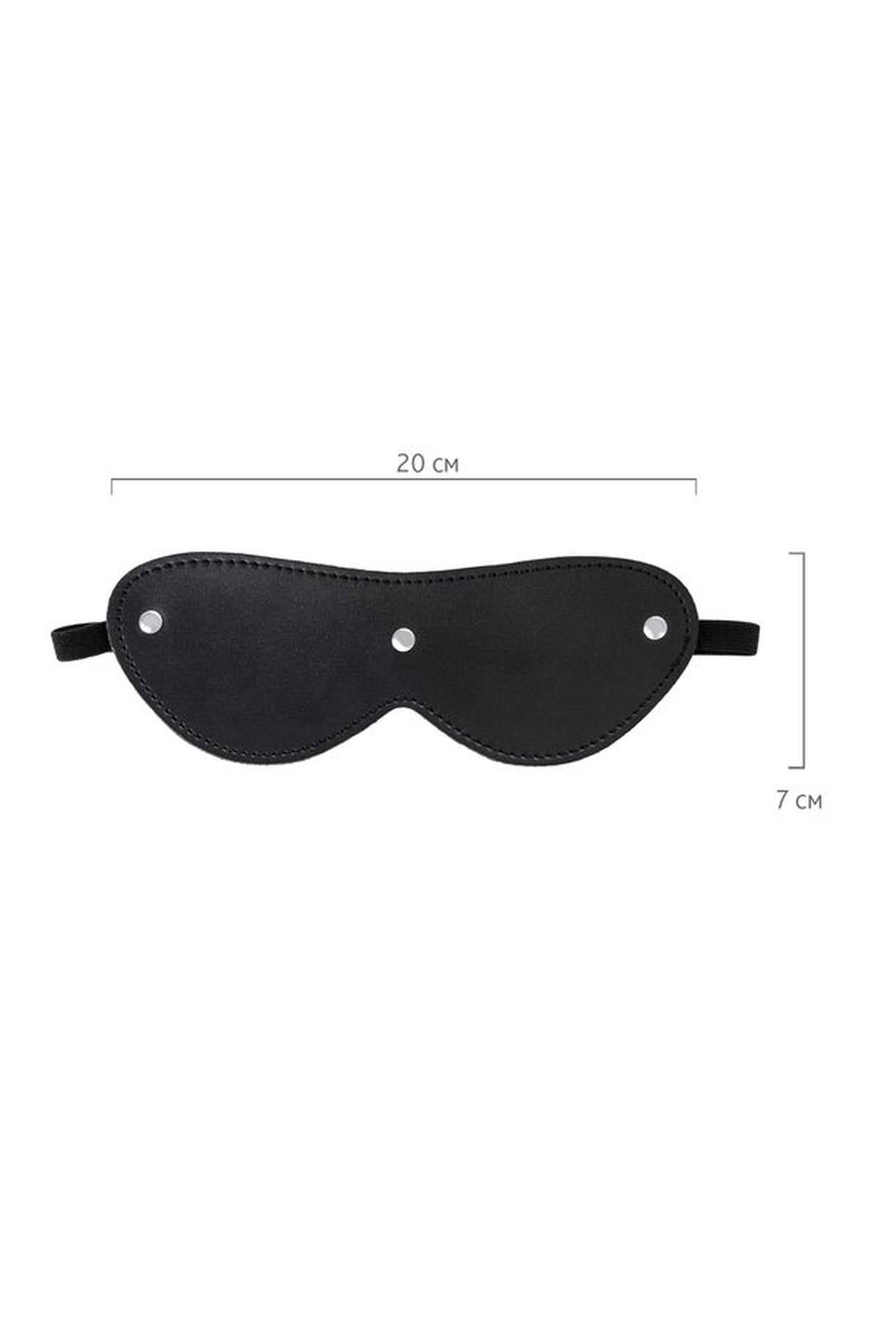 Mască BDSM Anonymous din piele PU neagră 24 cm