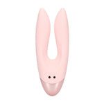 Vibrator dublu Amour Loveline din silicon roz 11 cm