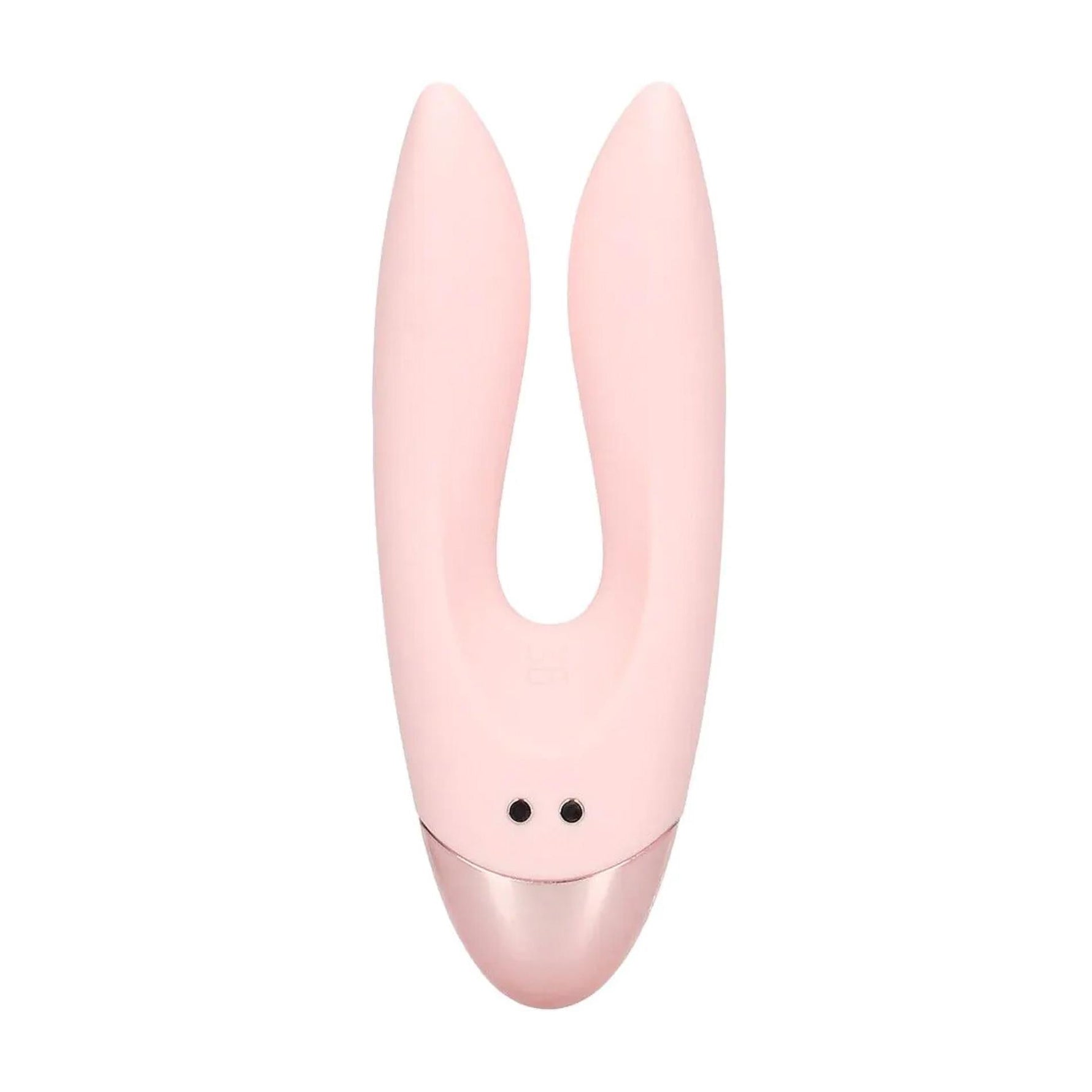 Vibrator dublu Amour Loveline din silicon roz 11 cm