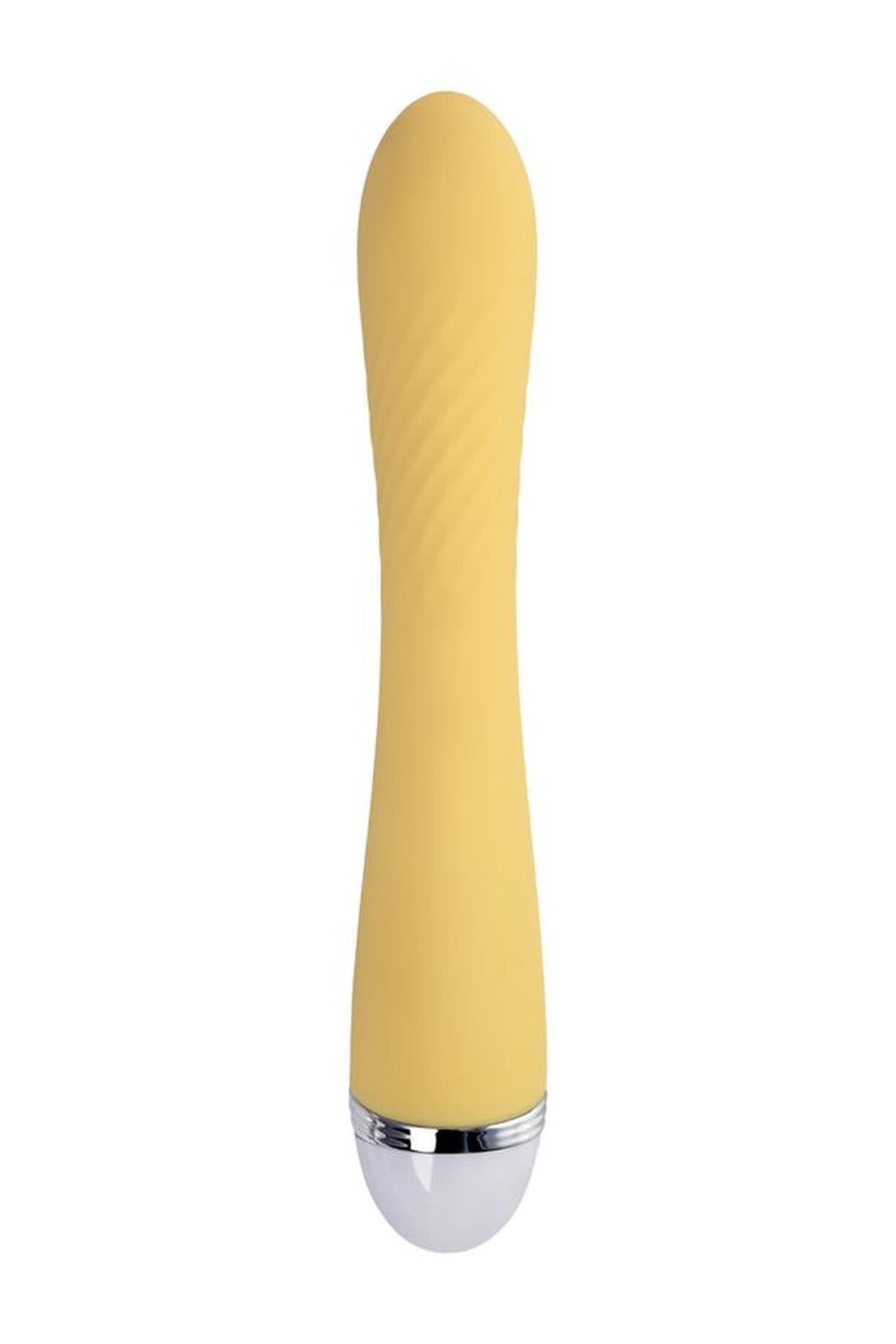 Vibrator Flovetta Calla pentru punctul G, silicon, galben, USB, 22 cm