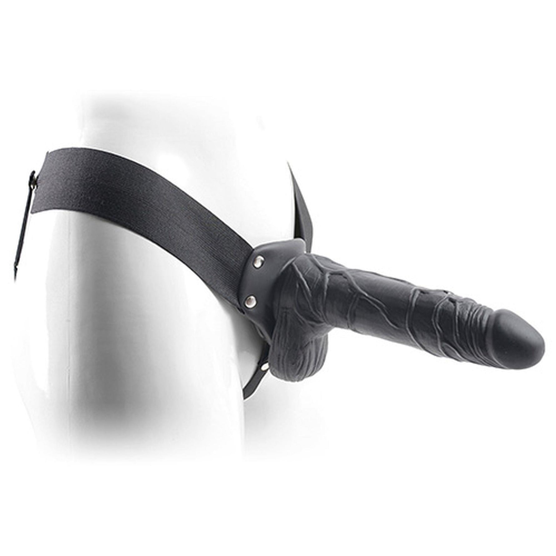 Proteză de penis Real Rapture neagră 20,5 cm cu testicule