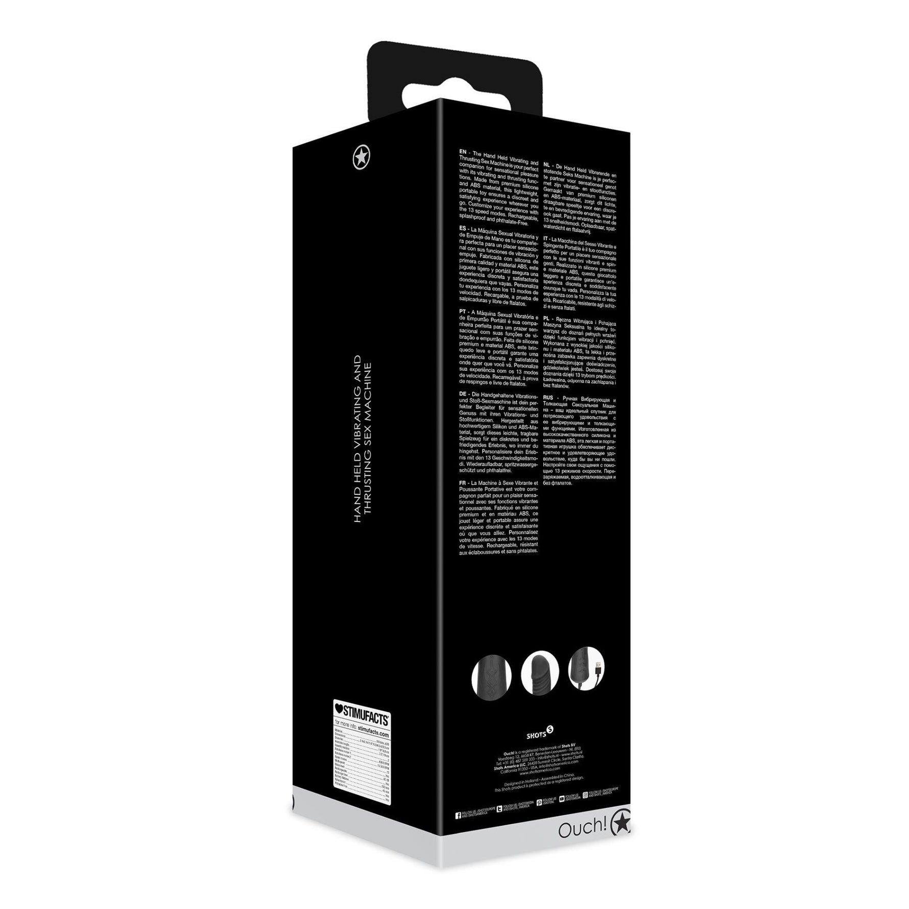 Au! Mașină de sex glisantă USB neagră