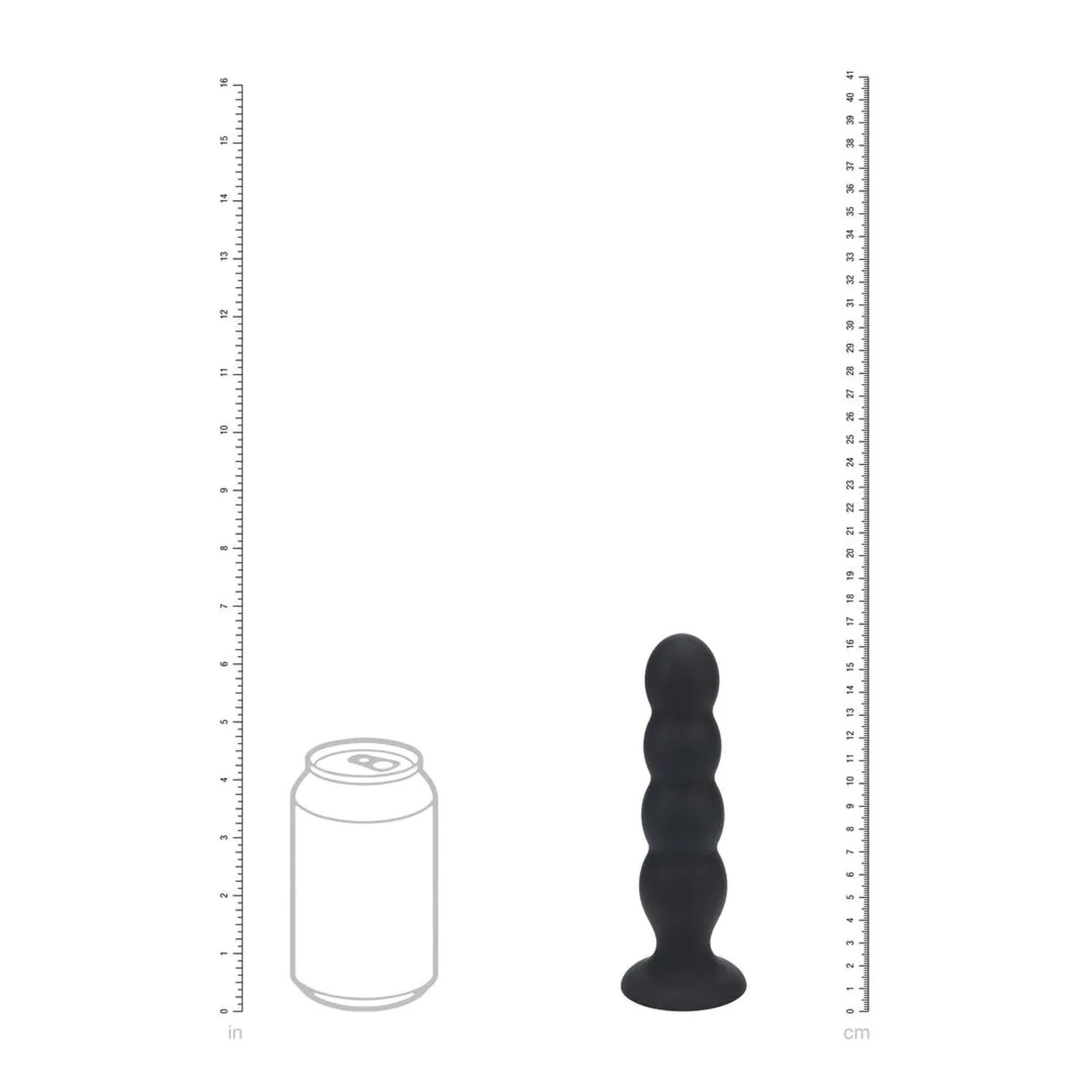 Dop anal cvadruplu din silicon Levelz XL cu zornăitoare, negru, 16,5 cm