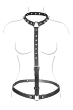 Ham de piept Fetish Tentation din piele ecologică cu țepi