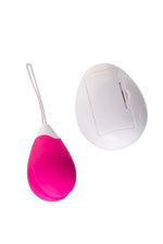 Ou vibrant cu telecomandă din silicon A-Toys roz alb 12 cm