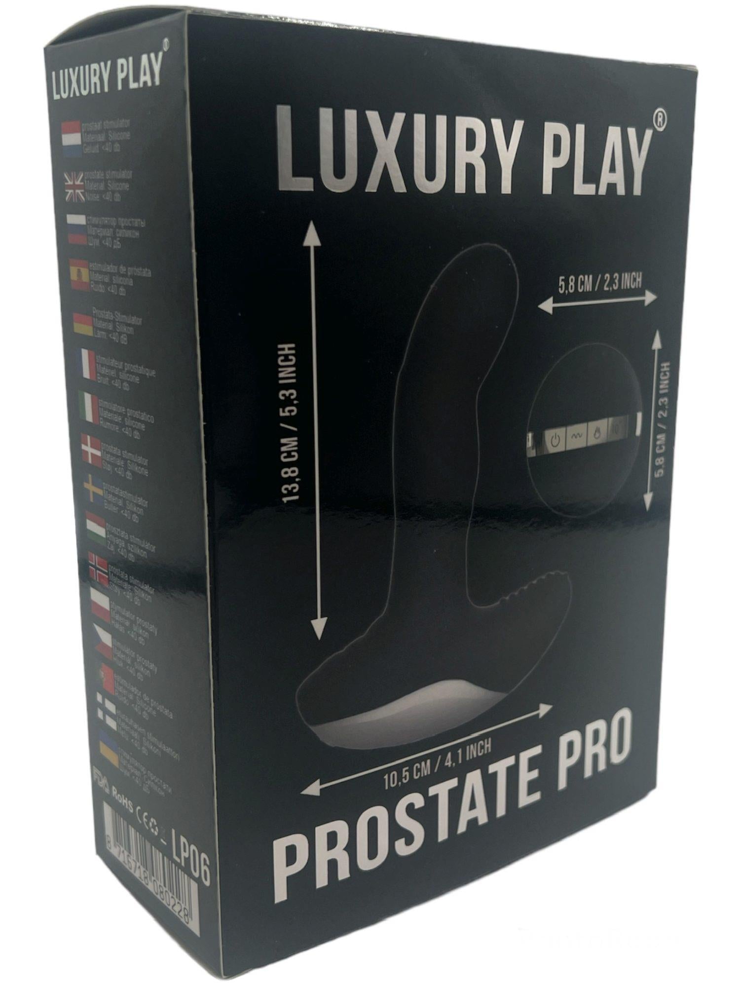 Aparat de masaj pentru prostată Luxury Play USB din silicon, încălzit, cu 7 moduri, negru